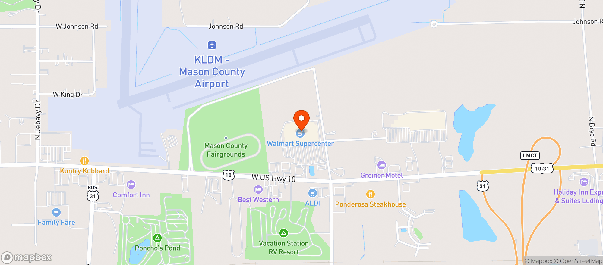 Map showing Walmart Supercenter