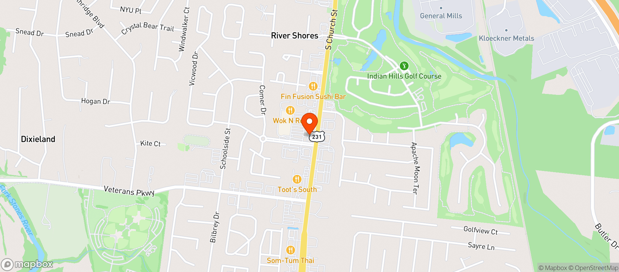 Map showing Kroger