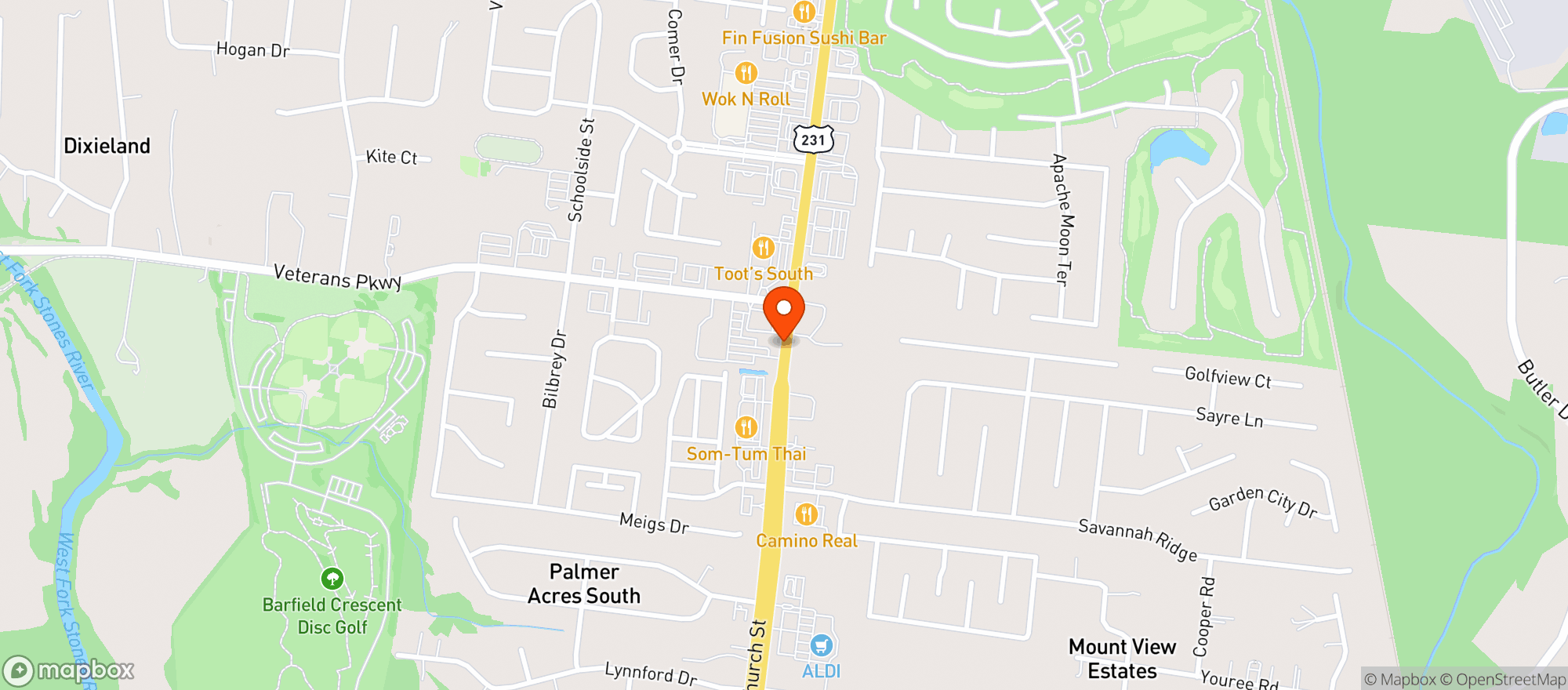 Map showing Murfreesboro Wine & Spir