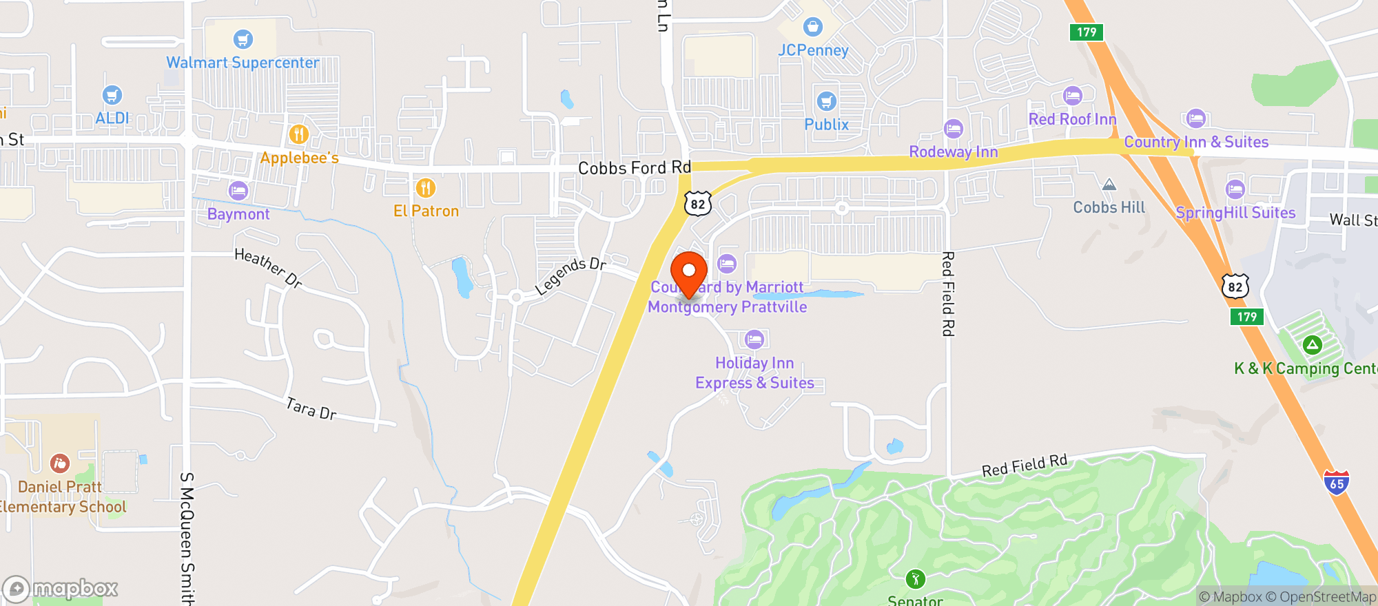 Map showing Texas Roadhouse