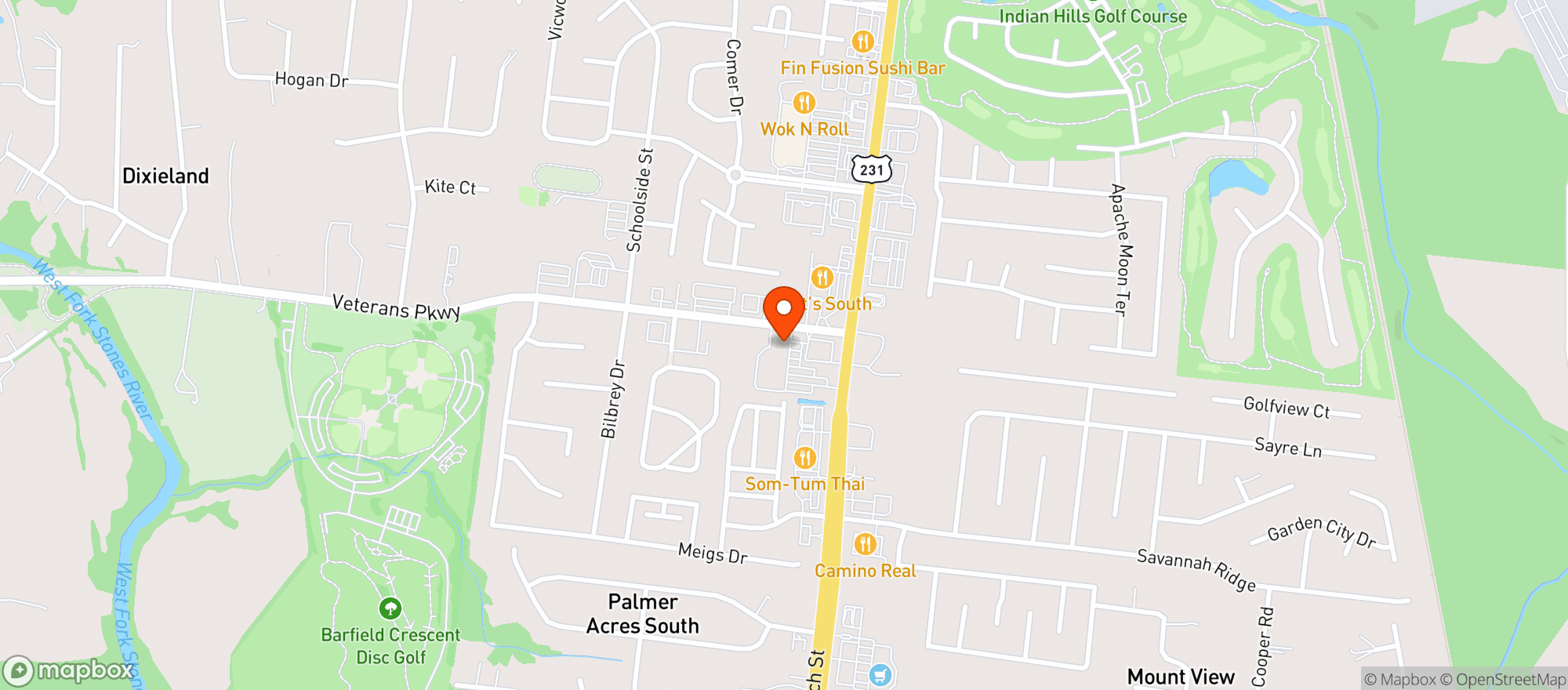 Map showing Murfreesboro Wine & Spirits