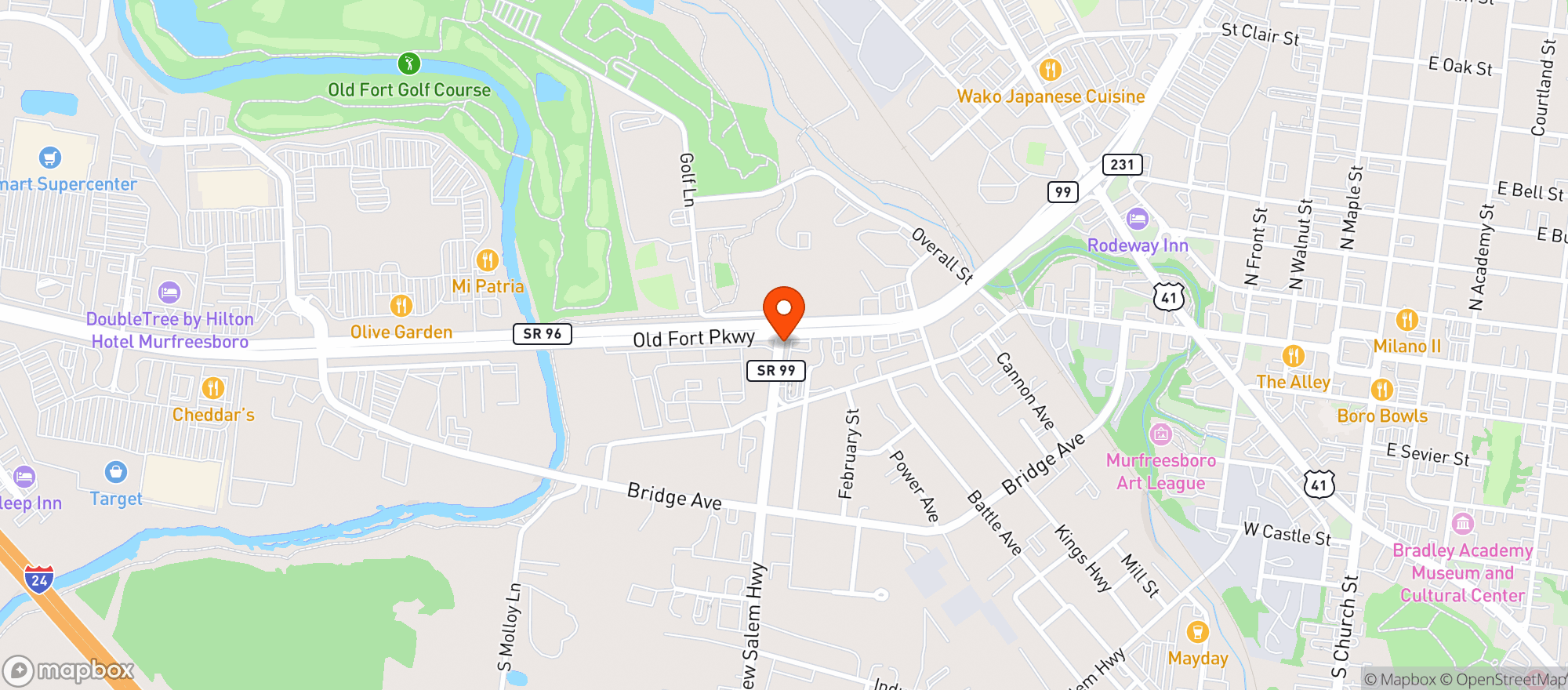 Map showing Thorntons