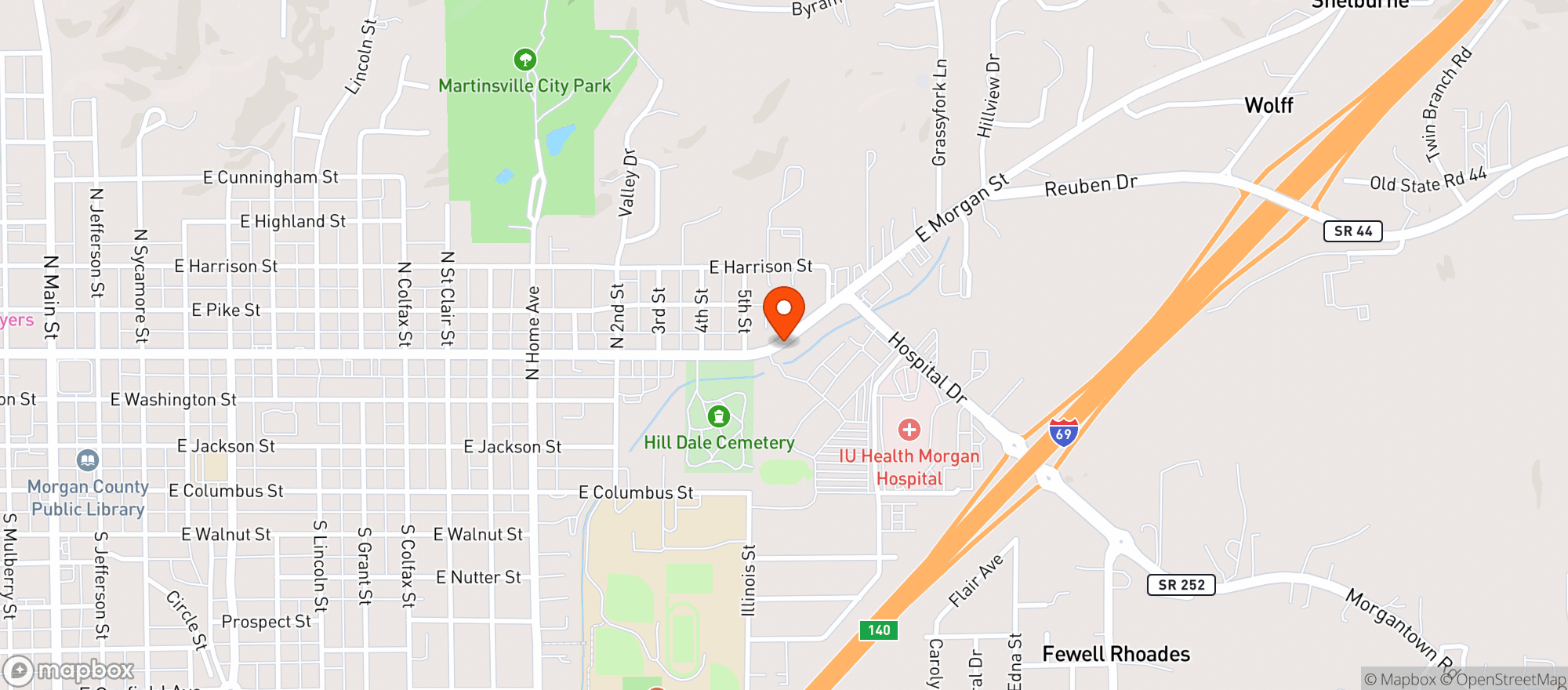 Map showing Big Red Liquors
