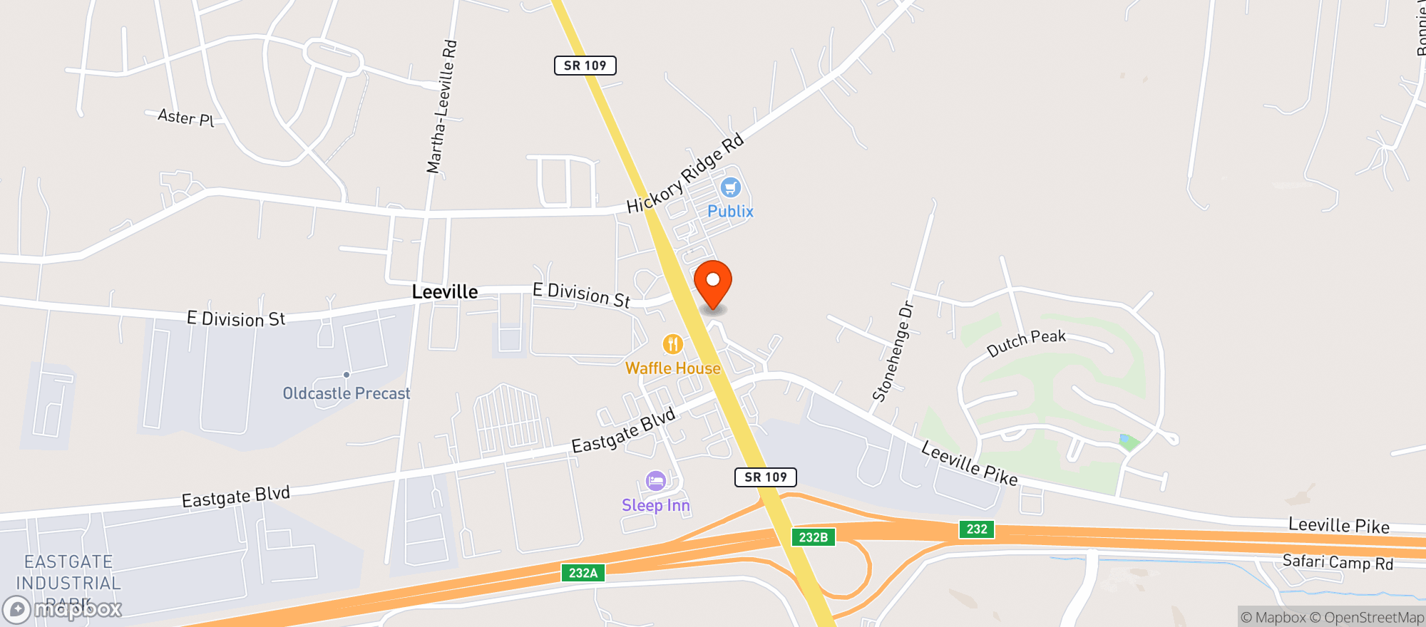 Map showing Publix