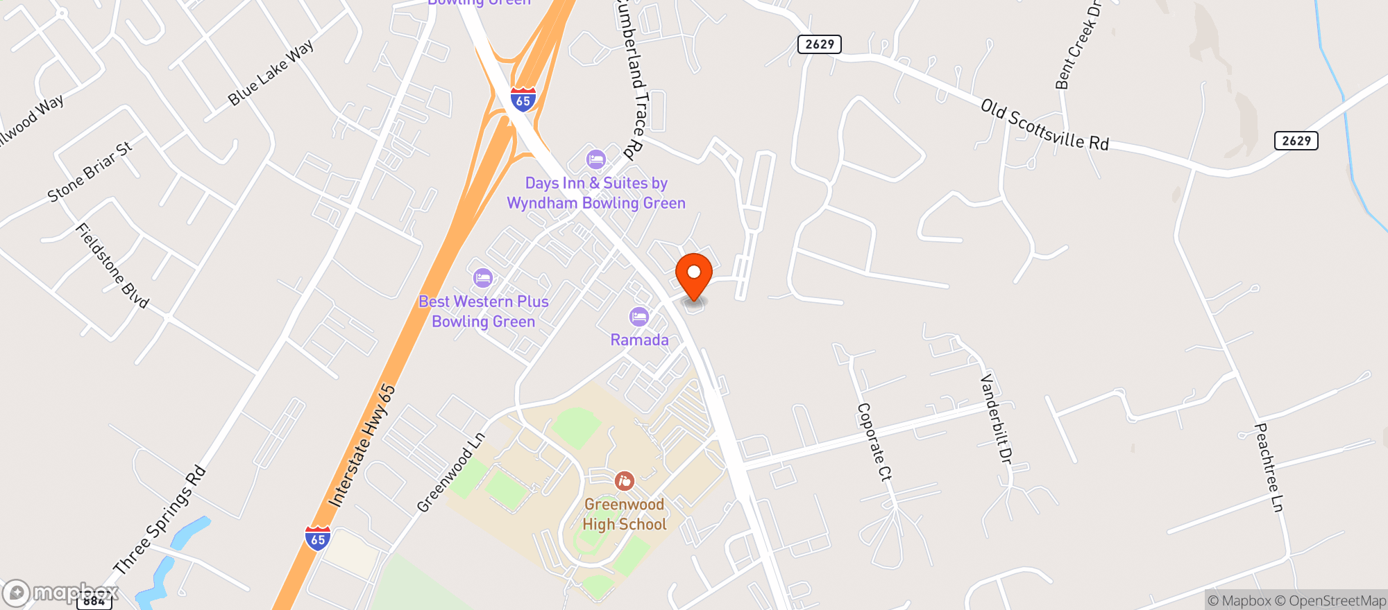 Map showing I-65 Liquors Of Bowling G