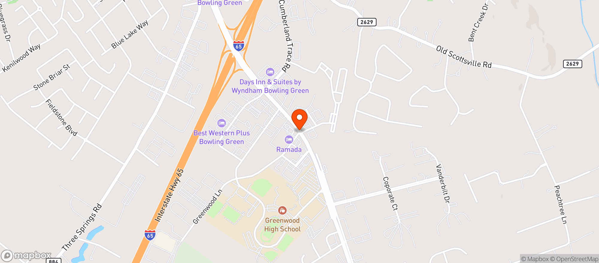 Map showing Finish Line Sports Bar & Grill