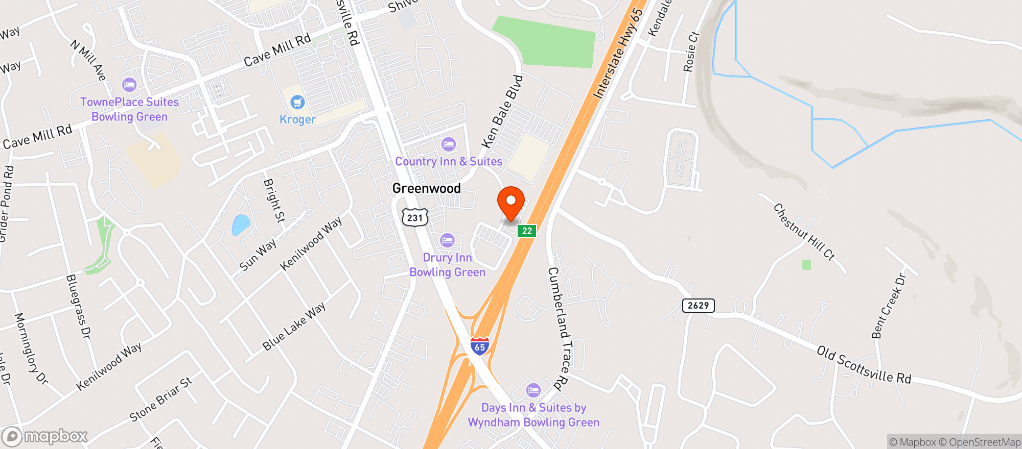 Map showing Texas Roadhouse