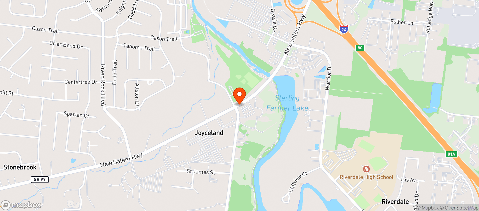 Map showing Thorntons