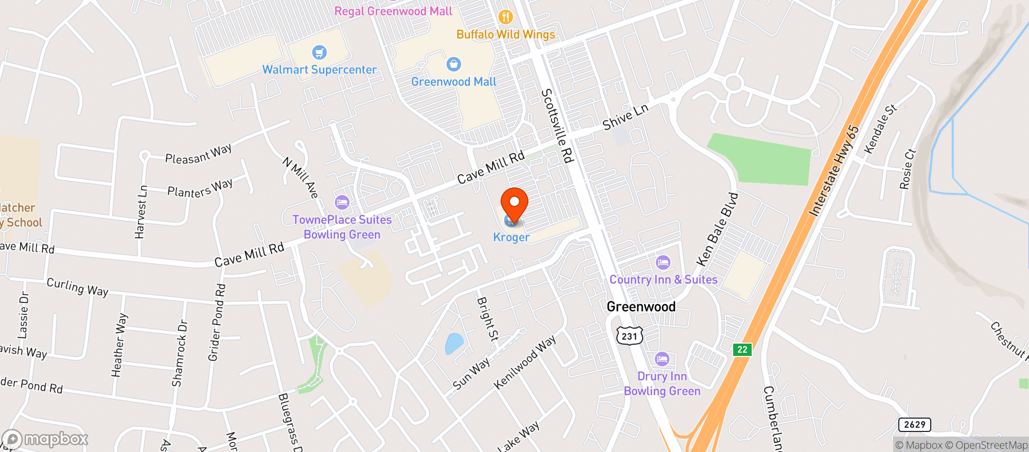 Map showing Kroger