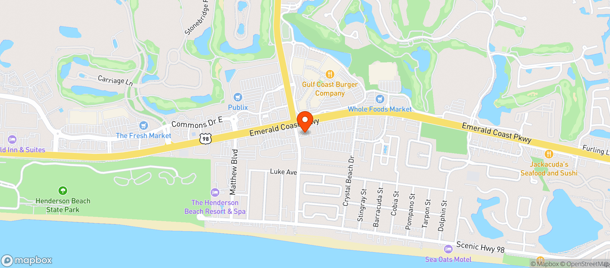 Map showing CIRCLE K (34920 EMERALD COAST PKWY)