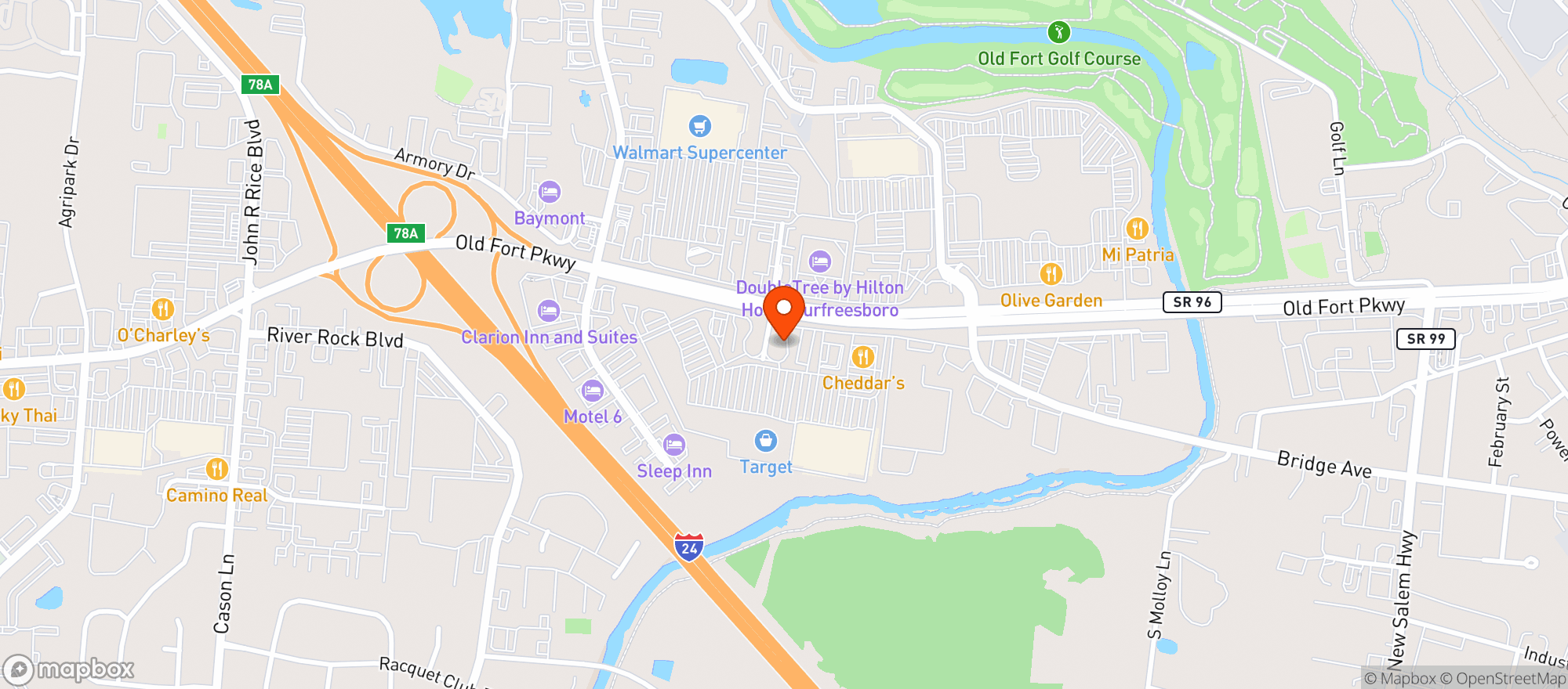 Map showing Target Store