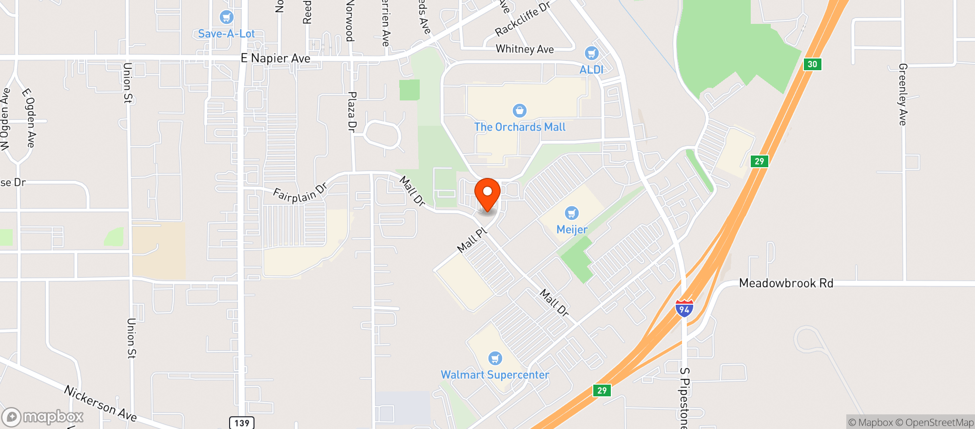 Map showing Wings Etc.