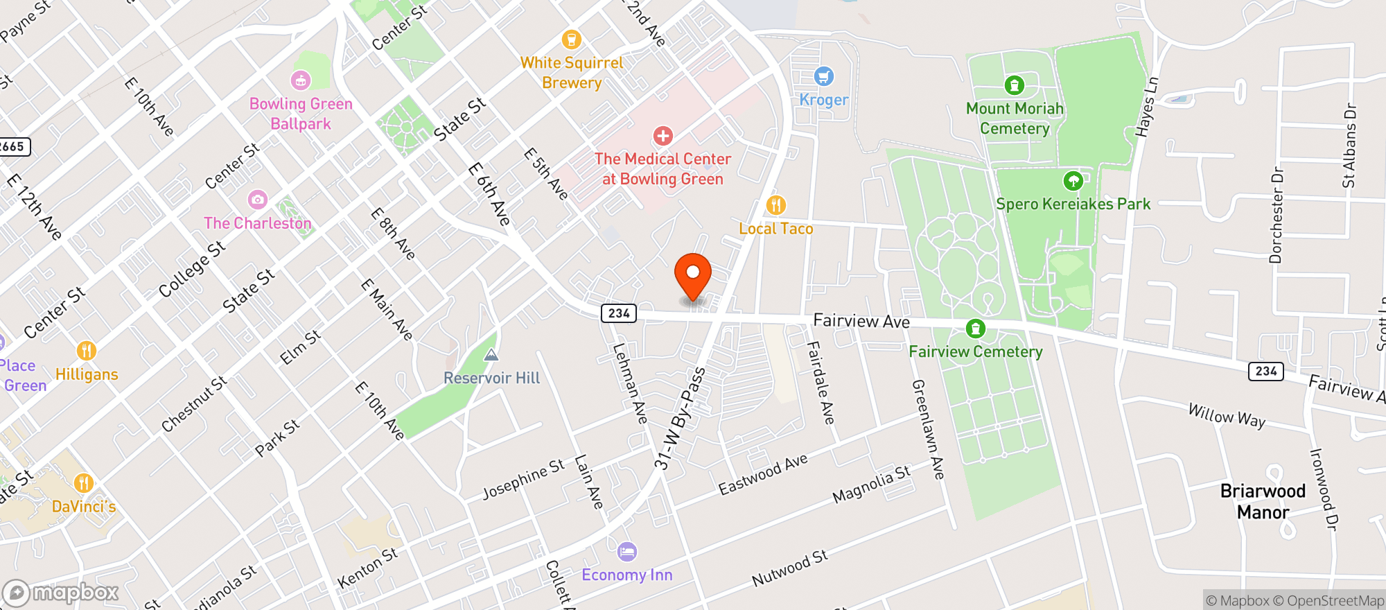 Map showing Fairview Liquors