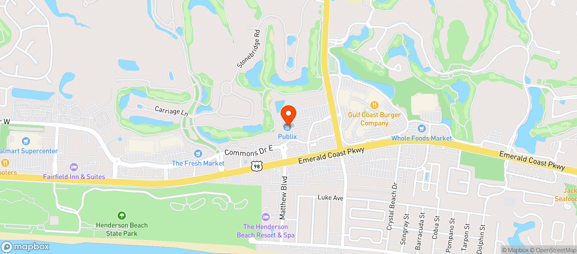 Map showing Publix