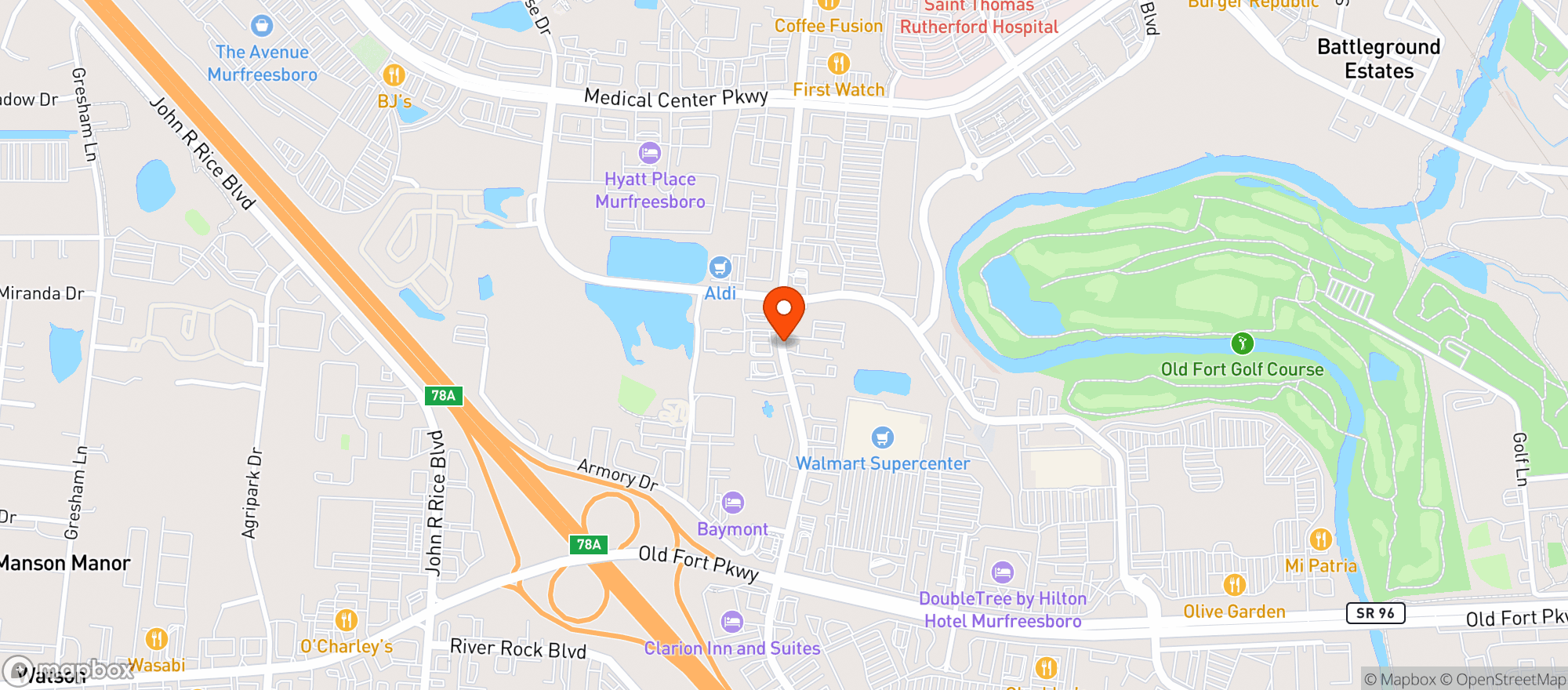 Map showing Stones River Total Beverages