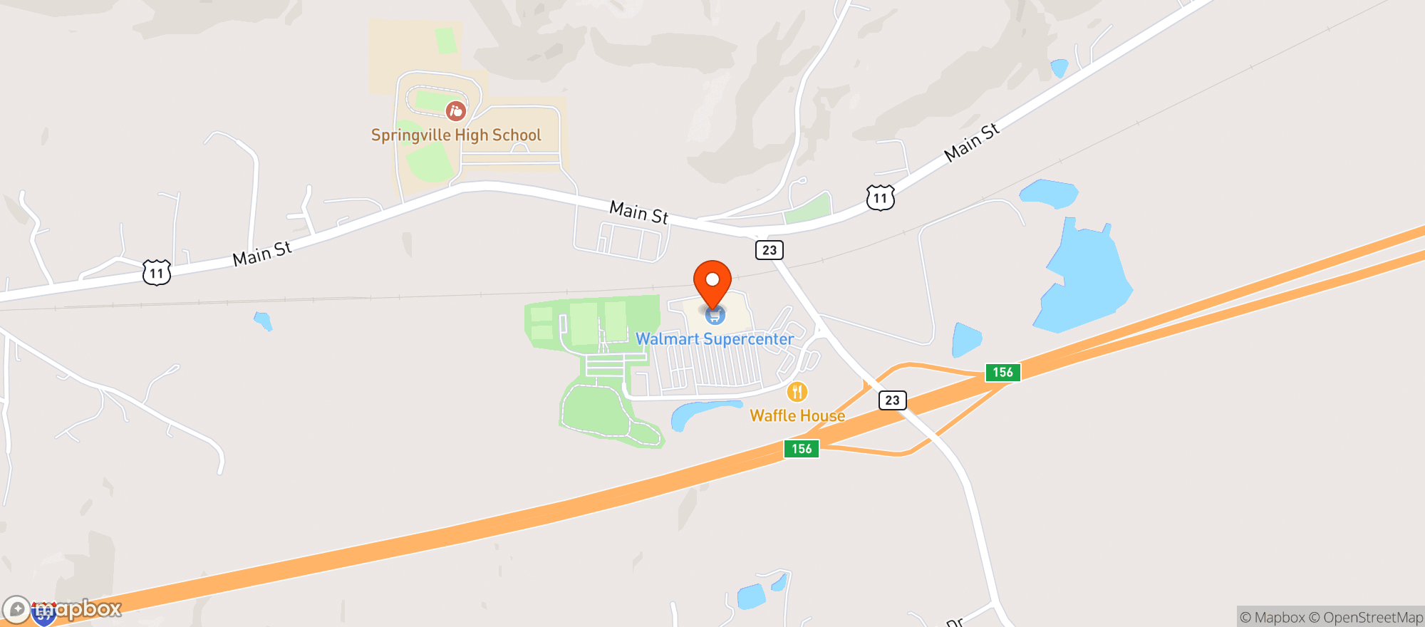 Map showing WALMART SUPERCENTER