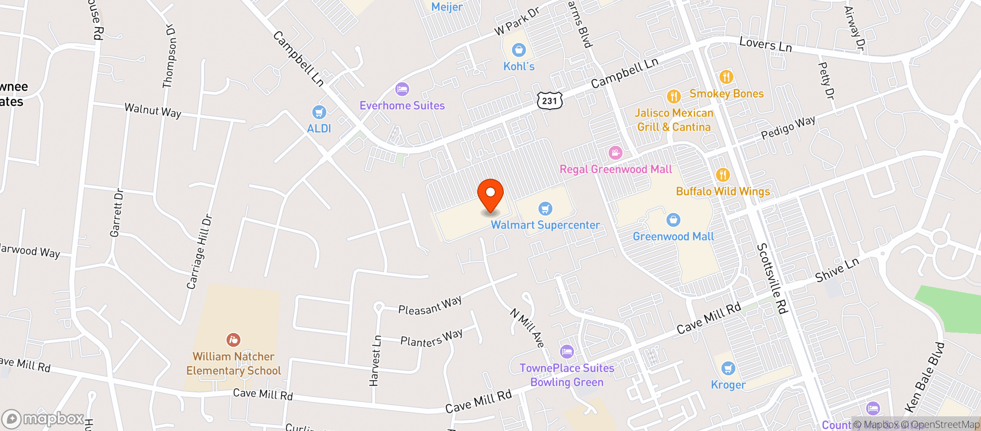 Map showing Target - Bowling Green