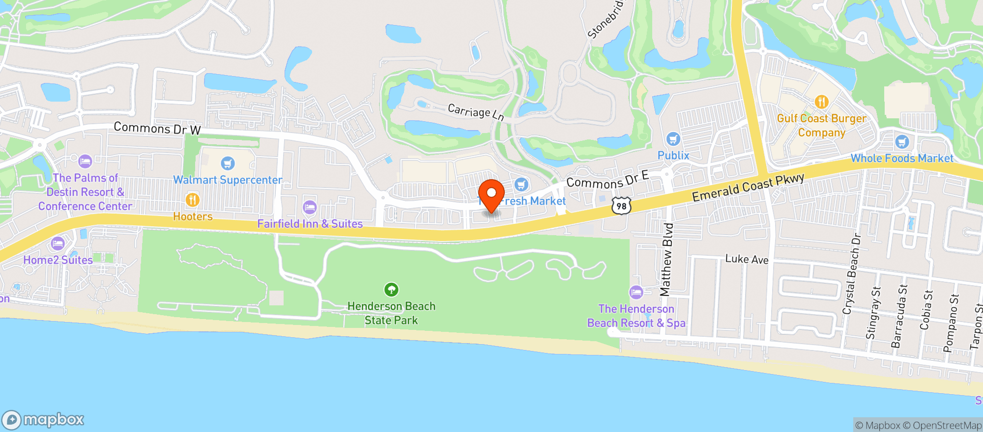 Map showing Vitamin Shoppe - Destin