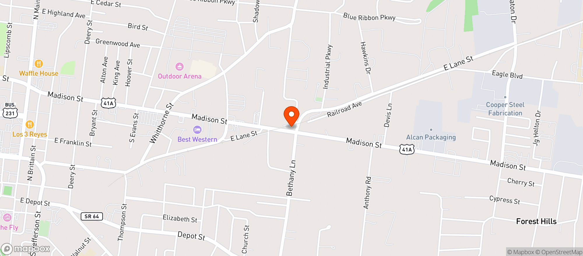 Map showing Economy Liquors