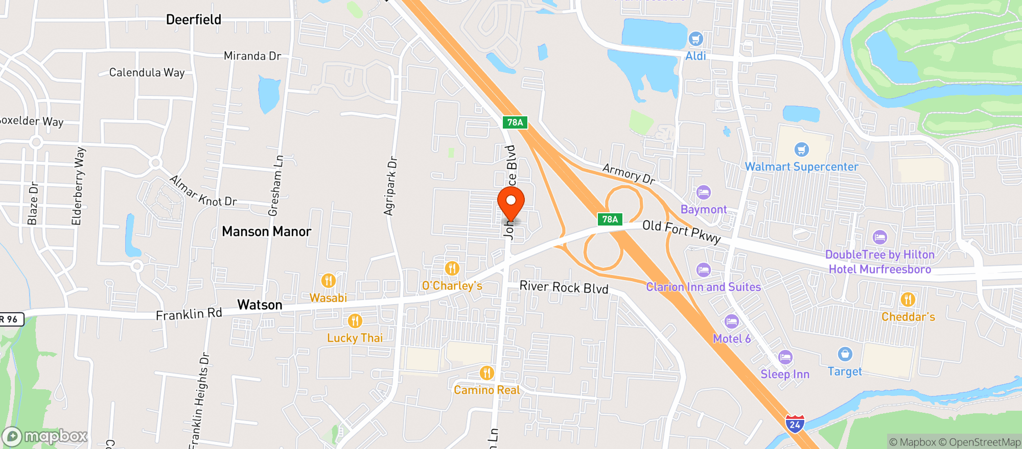 Map showing Texas Roadhouse