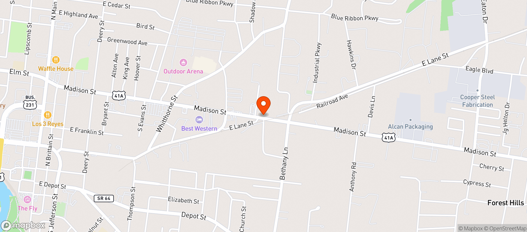 Map showing ECONOMY LIQUOR STORE