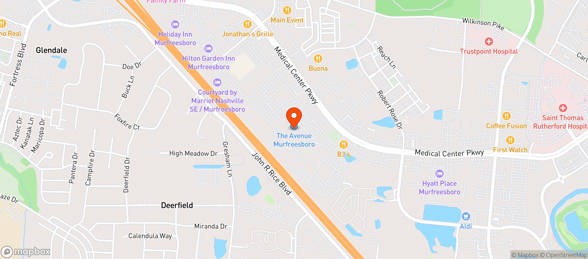 Map showing World Market Murfreesboro