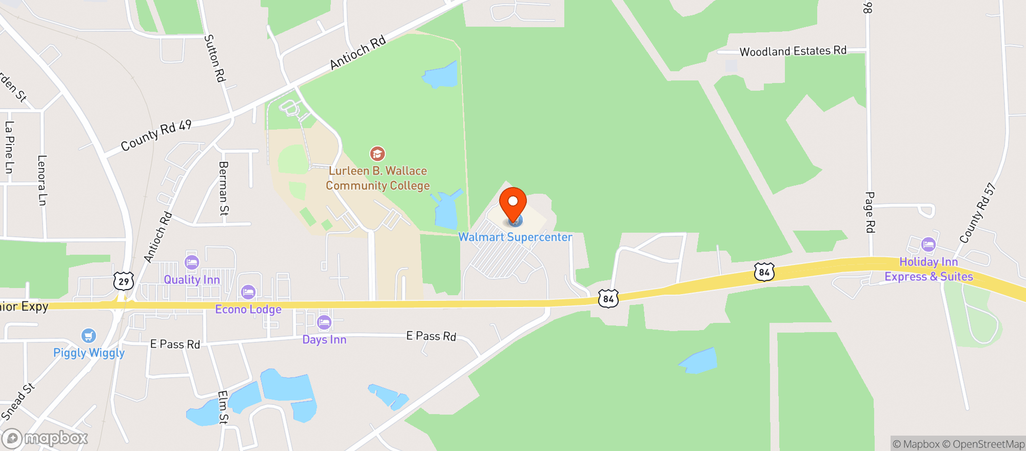 Map showing Walmart Supercenter