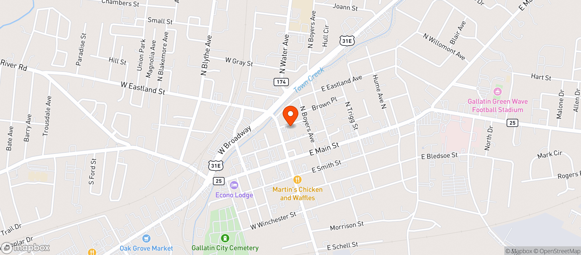 Map showing Prince St Pizza