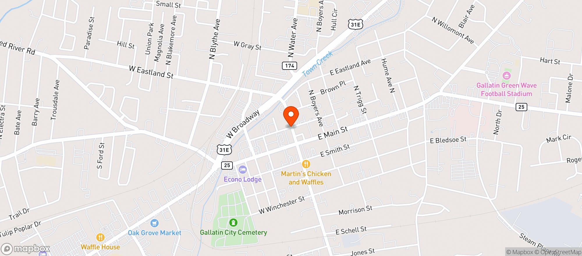 Map showing BYH Brunch + Board