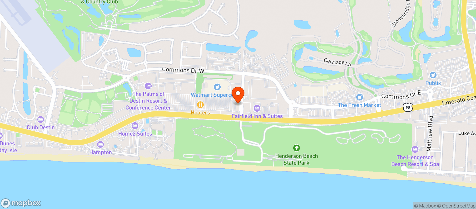 Map showing Destin Smoke Shop