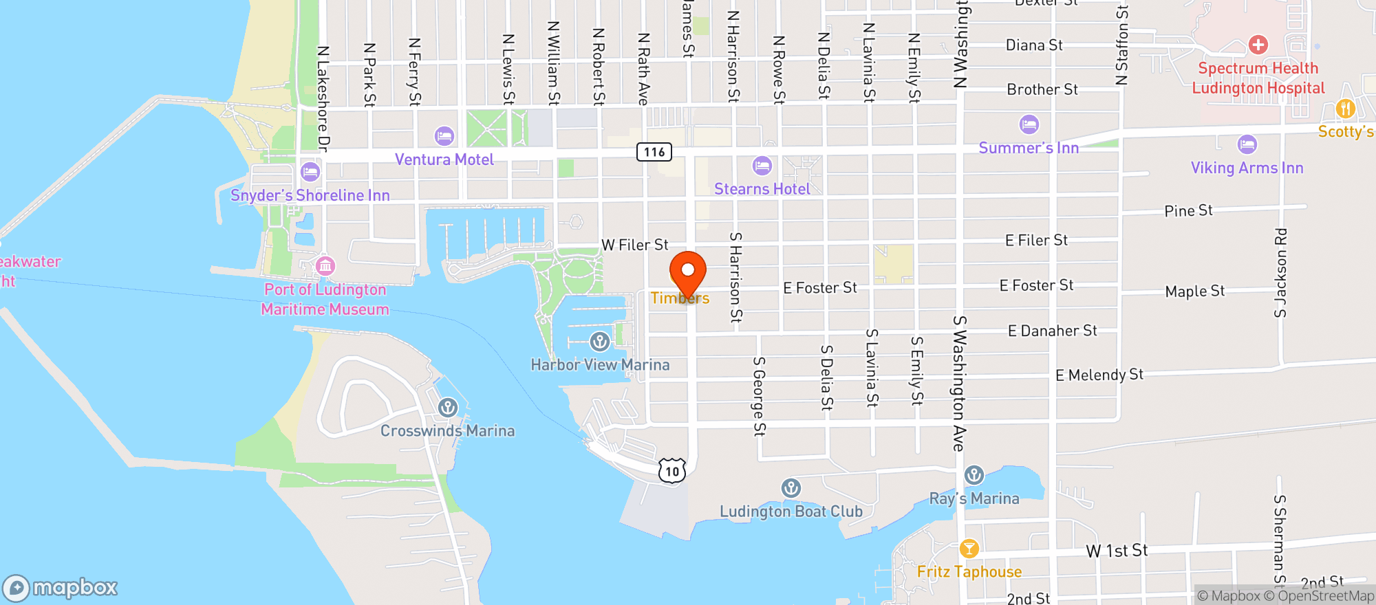 Map showing Jamesport Brewing Co