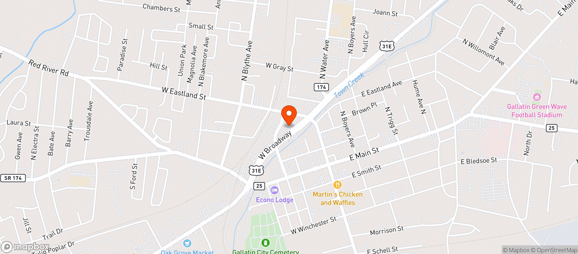 Map showing Our Spot