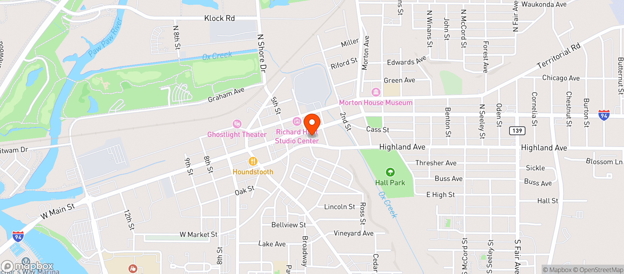 Map showing Benton Harbor Marathon