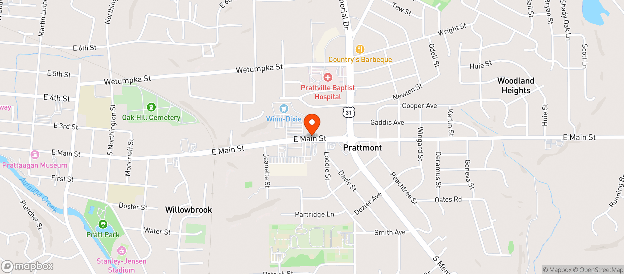 Map showing Winn Dixie