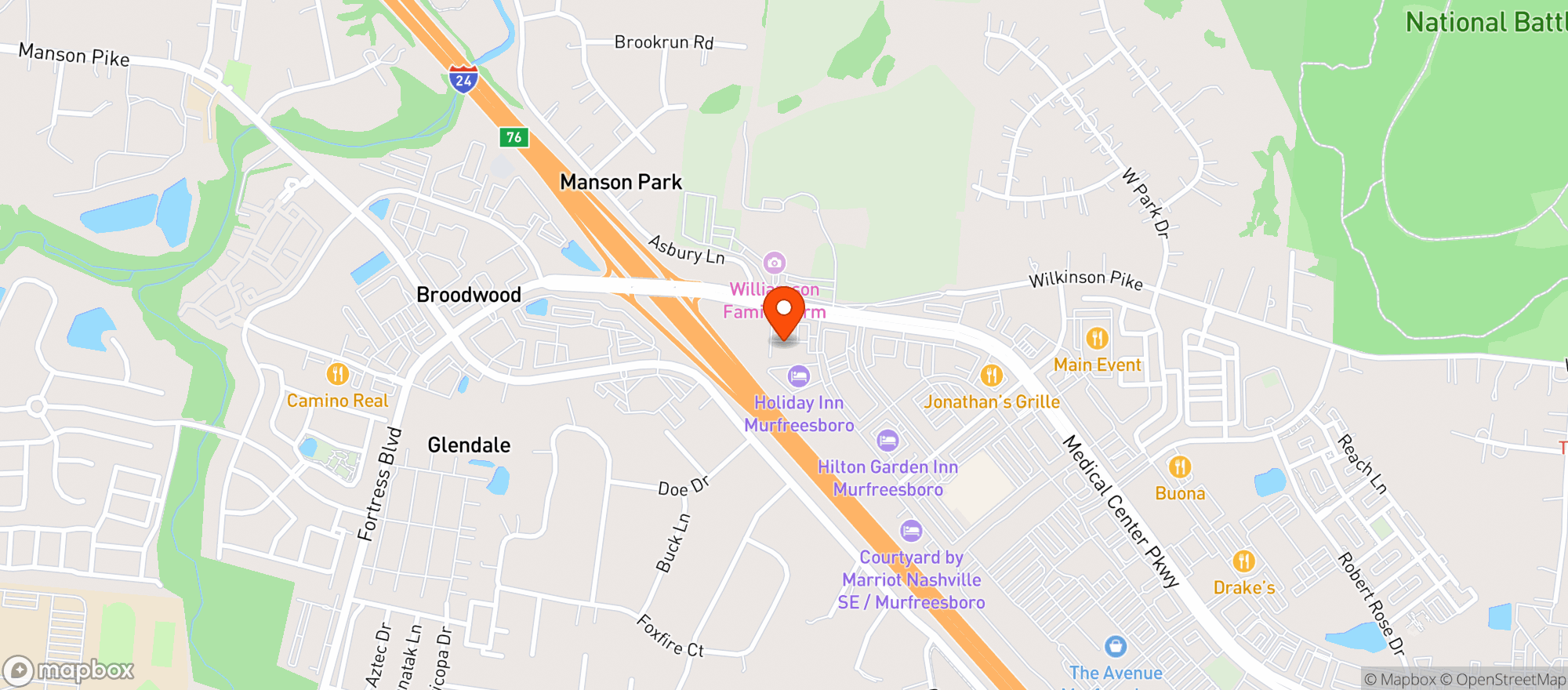 Map showing Gateway Wine & Spirits