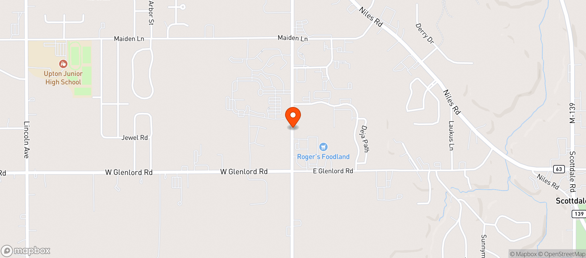 Map showing Rogers Foodland