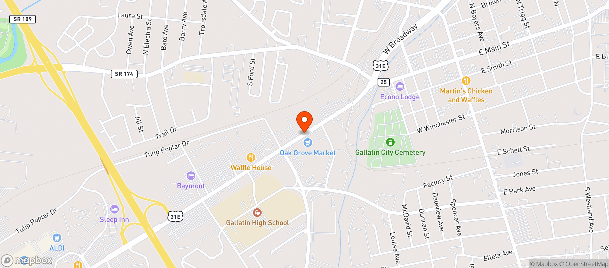 Map showing Dos Margaritas Bar & Grill
