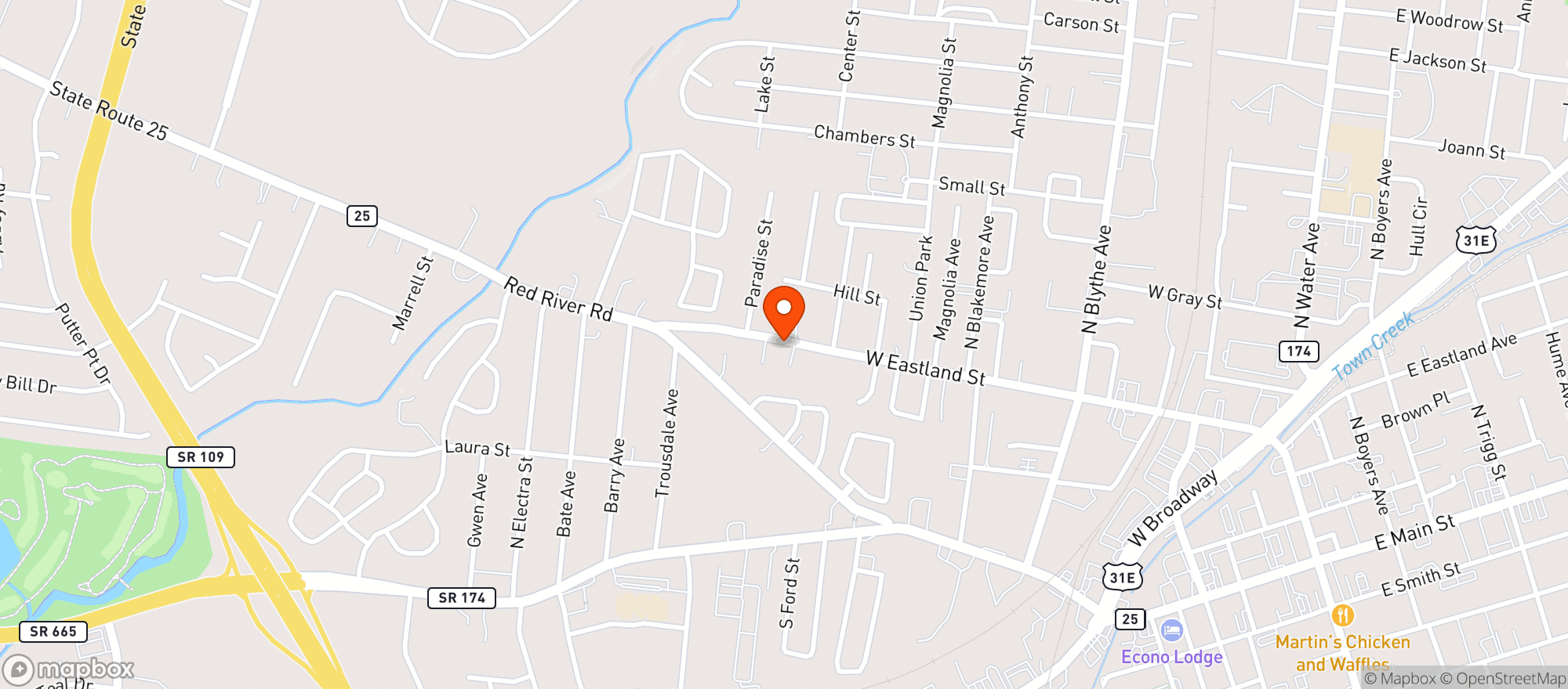 Map showing Lucky Lotto Market & Deli