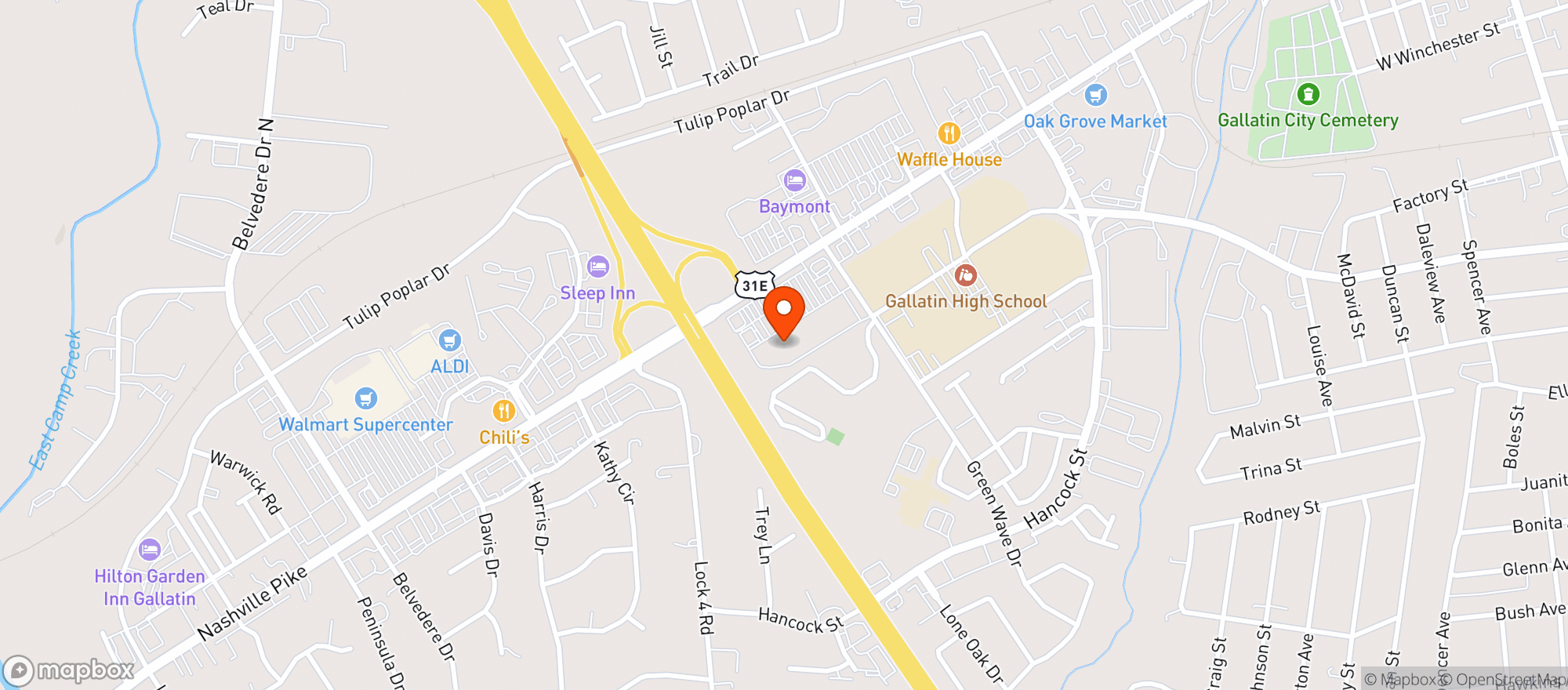 Map showing Kroger