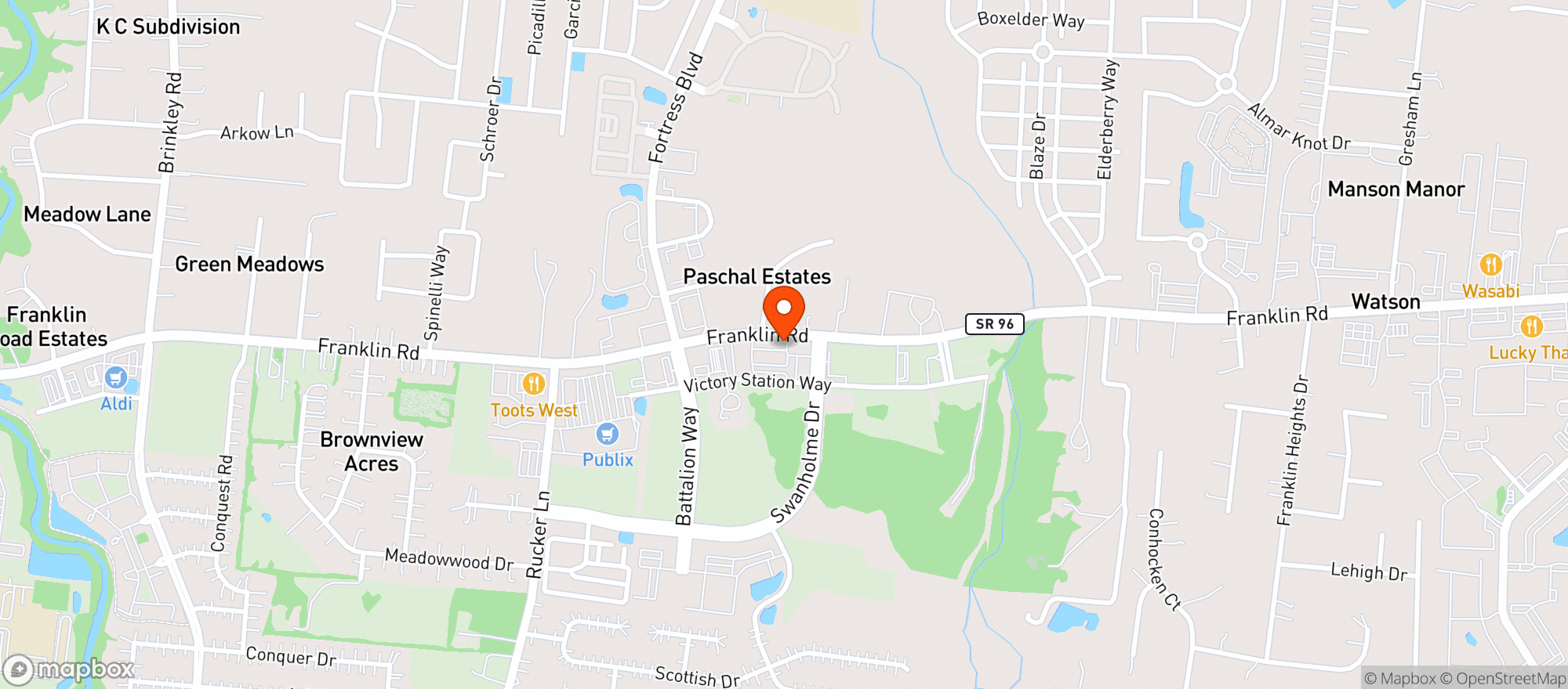 Map showing Big Pig's Wine and Spirits