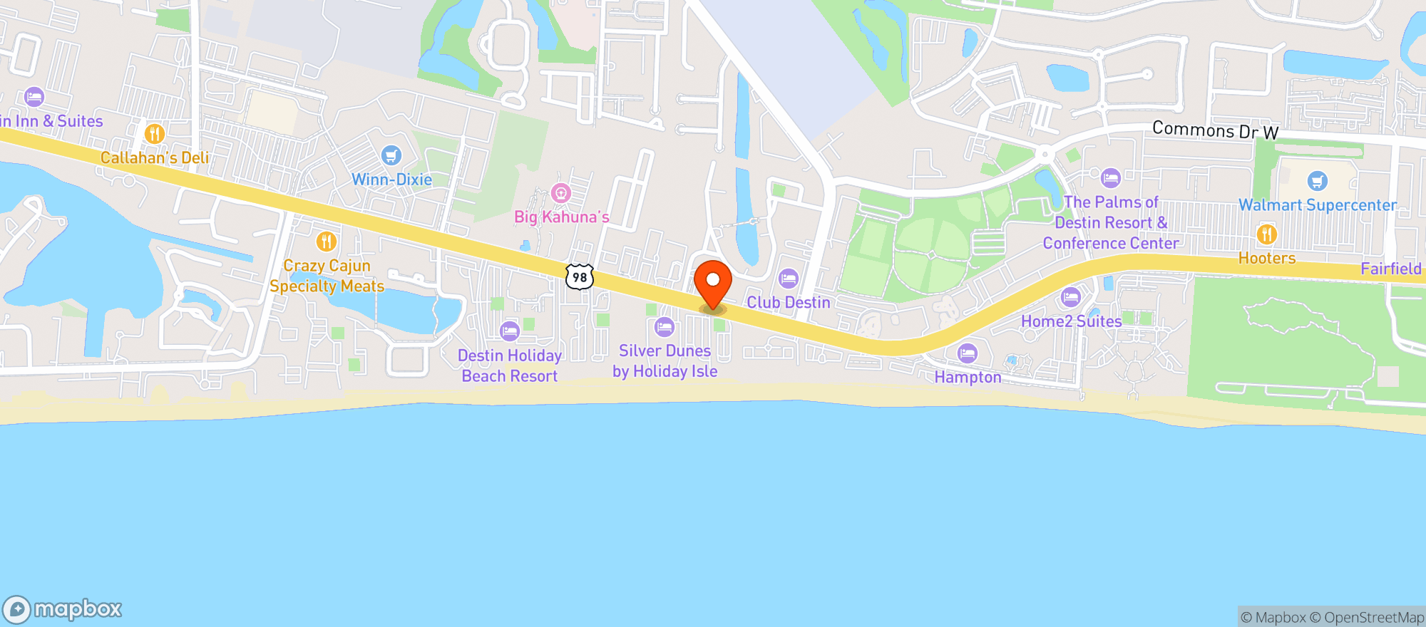 Map showing The Sea Store