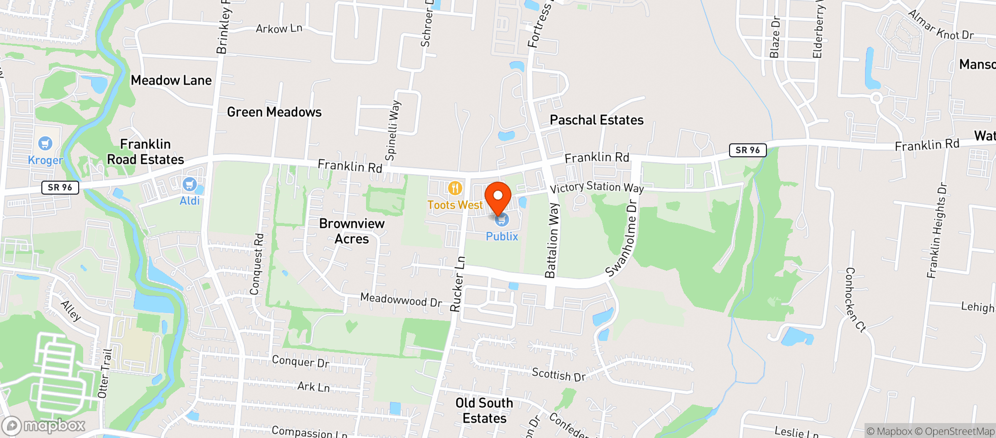 Map showing Publix