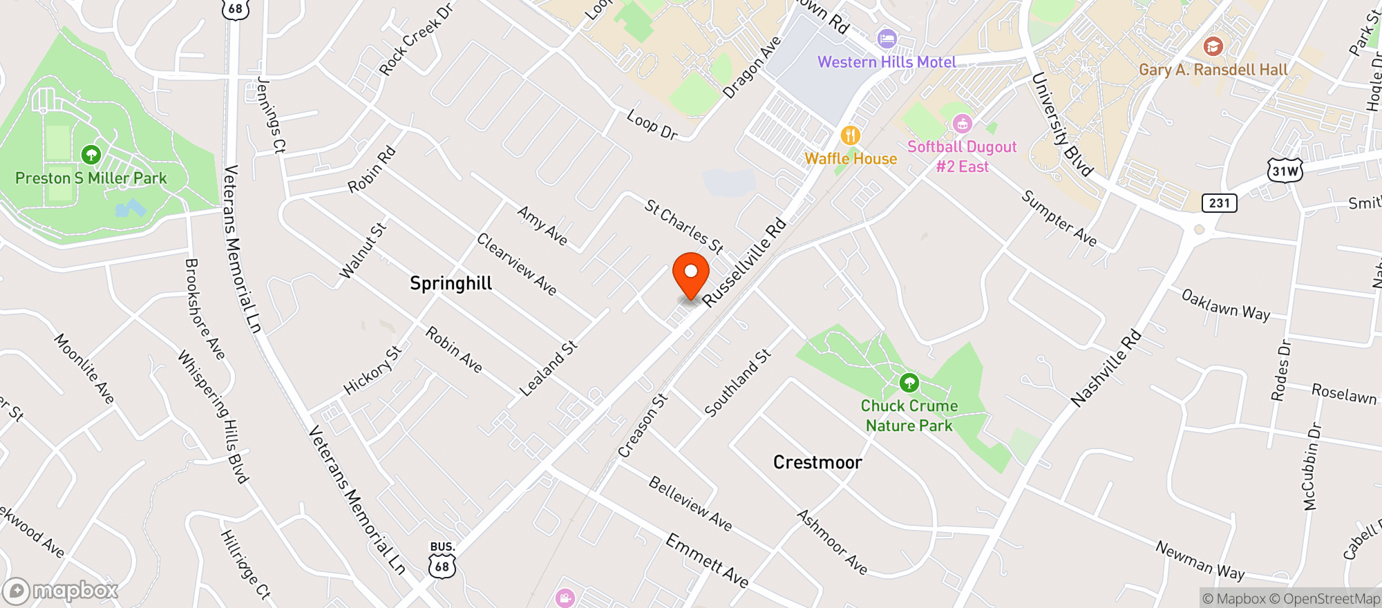 Map showing Spring Hill Liquors