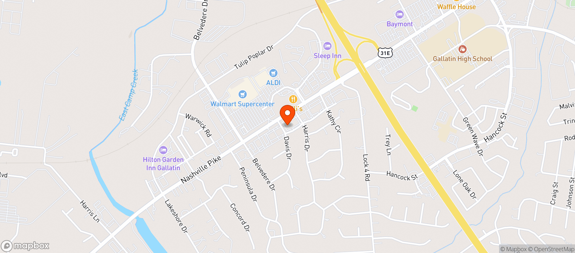Map showing Buffalo Wild Wings