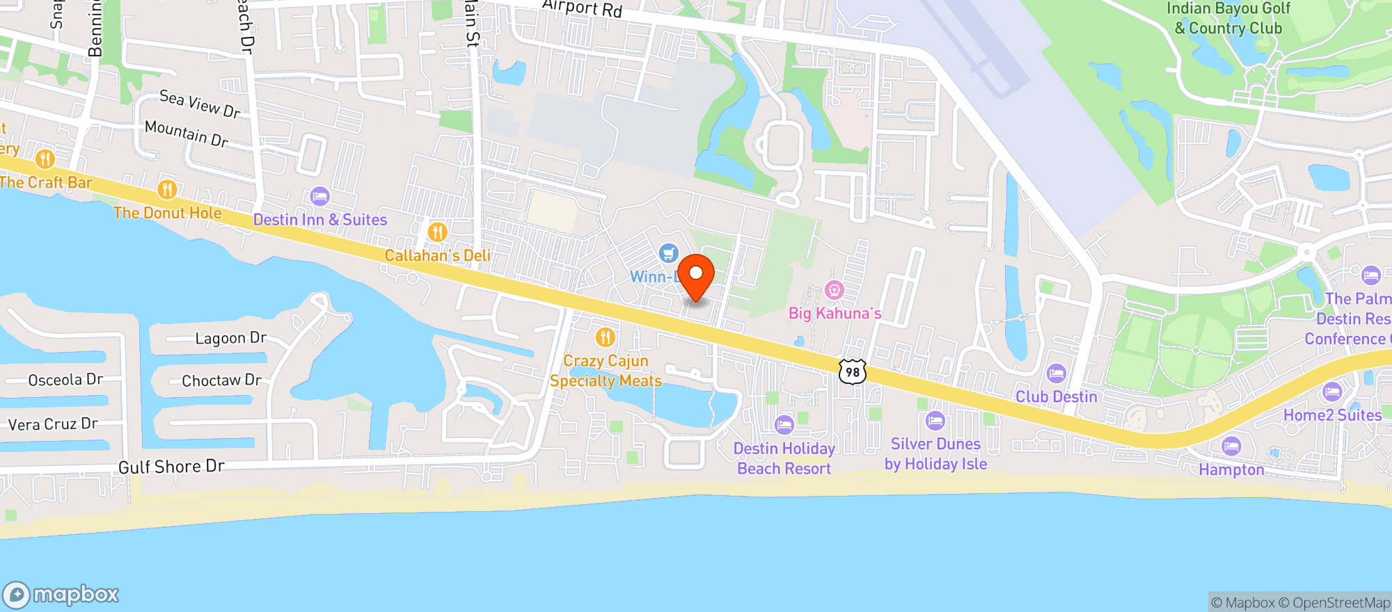 Map showing Que Pasa Mexican Kitchen & Tequila