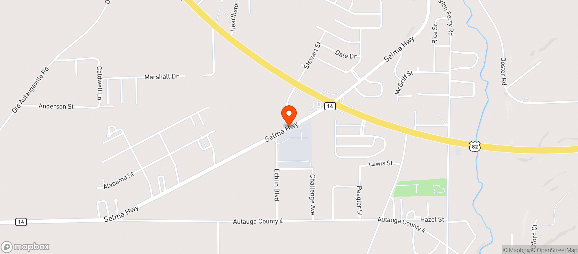 Map showing Autauga Liquors