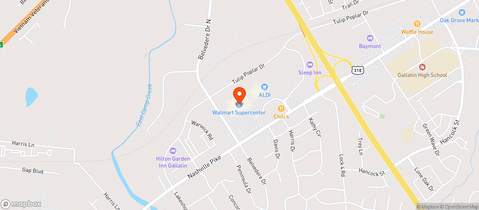 Map showing Walmart Supercenter