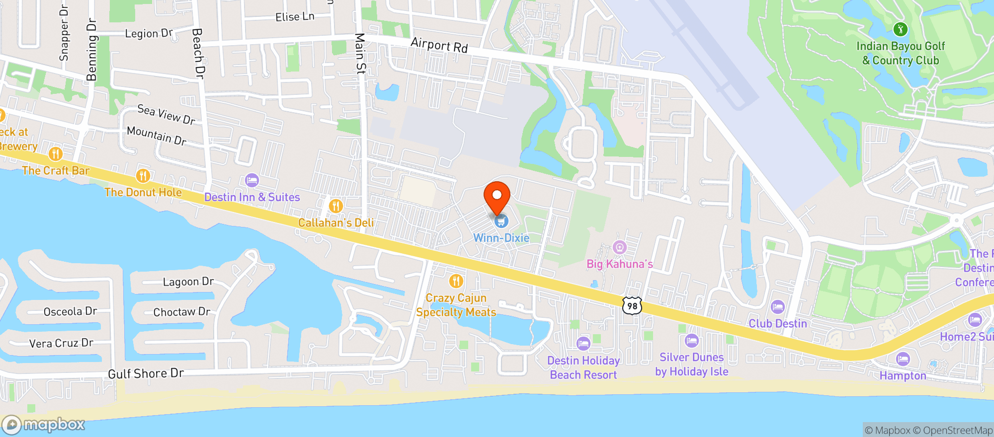 Map showing Island Wing Company Grill