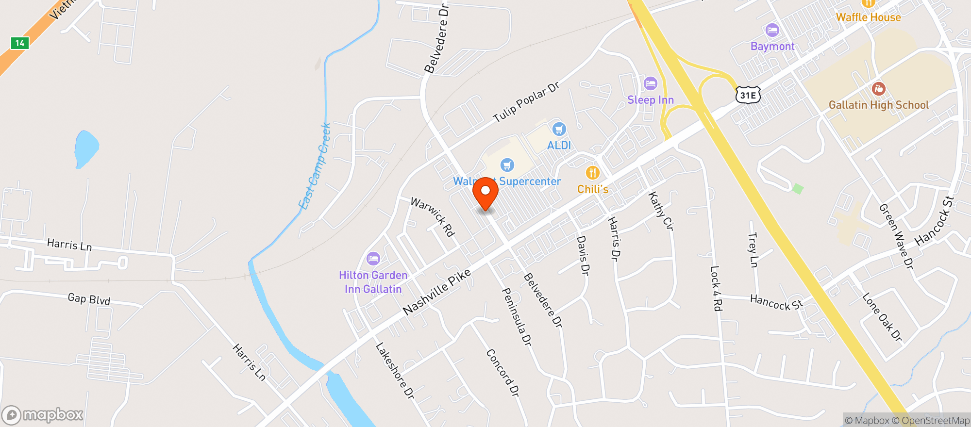 Map showing Ricardos Restaurant & Taqueria