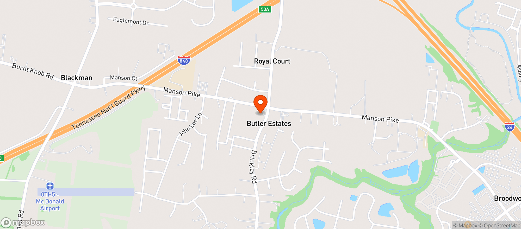 Map showing Meadows Liquor
